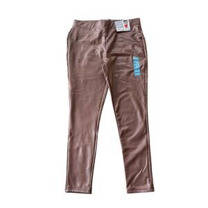 Berkley Jensen Soft Faux Leather Leggings High Rise Raisin Color Women’s XL NWT